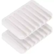 2 Pack Silicone Soap Dish Soap Holder Tray Self Draining Soap Bar Holder