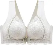 [Generic] Low Back Bras for Women for Women Padded Bra Lace Front Close Sexy Front Closure Bralettes Running Bras for Women