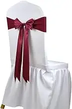 Chair Bands,Chair Sashes,20pcs Tie Satin Chair Sash Bow Spandex Stretch Chair Sash Band Ribbon Know Tie for Wedding Event Hotel Decoration-Red (Color : Red) (Color : Wit) (Color : Burgundy)