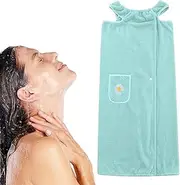 [Generic] Wearable Towels for Women,Wearable Absorbent Bath Towel Wrap - Bathrobe with Pocket Lightweight Quick Dry for Home Spa Travel