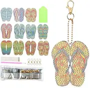 [NOLITOY] 1 Set DIY Cute Bag Pendant Slipper Shaped Diamond Pictures Keychain for Adults Fun Creative Craft Lightweight and Portable present for Birthdays Holidays