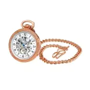 Stuhrling Original 979 04 Consul Mechanical Skeleton Mens Pocket Watch