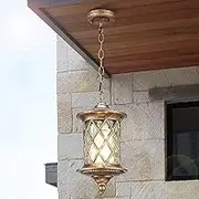 Chandelier Victoria Chandelier Vintage Waterproof Outdoor Adjustable Hanging Lamp E27 Oil Rubbed Bronze Finish Aluminum Pendant Light Glass Lampshade Garden Hallway Balcony Gazebo Villa Grapes Frame S