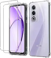 Case for Oppo A80 5G + [2 Pack] Screen Protector, Electro-weideworld Ultra Thin Shockproof Soft TPU Clear Protective Case for Oppo A80