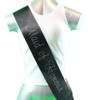 Hens Sash Diamante Crystal - Black - Maid Of Honour