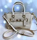 COACH NWT $375 Mini Blake Carryall Leather Crossbody in Chalk White