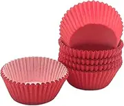 100Pcs Red Paper Cupcake Cases for Baking,Red Cup Cake Paper Liners Small Red.Cupcake WrapperPaper Cases for VJ Day 80th Anniversary Decorations,Valentine's Day Union Jack Royal Street Party Supplies