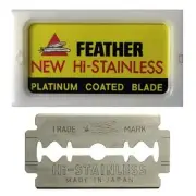 GENUINE FEATHER NEW HI-STAINLESS BLADES - PACKET OF 10 BLADES SUIT SAFETY RAZOR