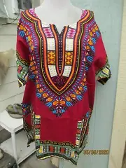 African Shirt Dashiki Print Men Women Succunct Hippie Top Blouse 2XL 56