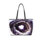 NEW amethyst geode crystal print vegan leather handbag or tote bag