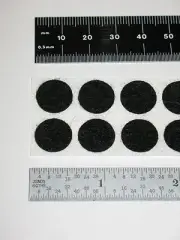 21 FELT DISC 1/2 IN (13mm) DIA 1/16" (1.5mm) HIGH BLACK DOT PAD CIRCLE POD FEET