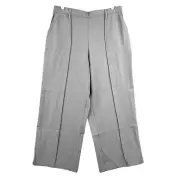 Nicole Miller Women Pull-on Grey Crop Pants Size M Wide Straight Leg Stretch NWT