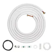 25FT Mini Split Line Set, 6.4 & 12.7mm O.D Copper Pipes Tubing and Triple-Layer Insulation, for Air Conditioning or Heating Pump Equipment & HVAC with Rich Accessories (27ft Connection
