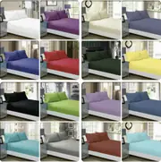 1000TC Ultra Soft FITTED Sheet and Pillowcase Set(No Flat Sheet)Single/Double Queen/King/Super Size Bed