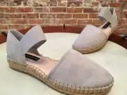 Steve Madden Grey Suede Casandra Espadrille Flats Shoes 9 New