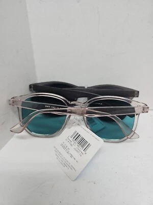2 X FGX (Makers Of Foster Grant) 100% UVA + UVB Sunglasses Gray & Clear Frames