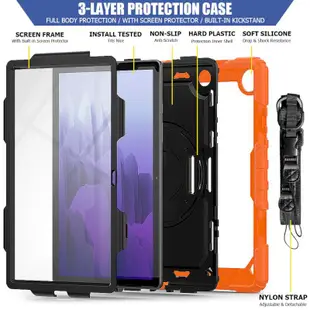 Samsung Galaxy Tab A7 10.4 2020 雙層保護殼肩背帶平板防撞軟硬殼軍規設計支架平板套