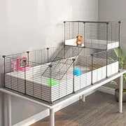 Oneluck Guinea Pig Cage,Indoor Habitat Cage with Waterproof Plastic Bottom,Playpen for Small Pet Bunny, Turtle, Hamste, Loft and Partition