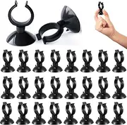 jushion Aquarium Heater Suction Cups, 25 Pieces Aquarium Suction Cups Holder Suction Cup Clips, Black Aquarium Suction Cup Standard Heating Rod Holder Clips for Aquariums