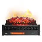 TURBRO Fireplace Log Heater 26" Infrared Electric Realistic Pinewood Ember Black