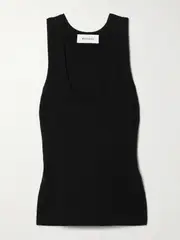 [Matteau] Matteau - Ribbed-knit Tank - Black - 3 3 Black