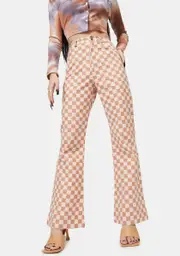 [ZEMETA] Pink Checker Print Pants