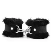 Love in Leather Soft Fluffy Fleece Cuffs
