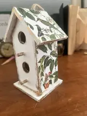 Hand Painted Decoupage Wooden Birdhouse inside outside decor Mother’s Day gift