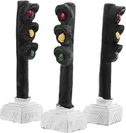 KICHOUSE Traffic Light Ornament Set 3pcs Resin Decor Toys Sensory Toys for Boys and Girls Home Office Decorative Item