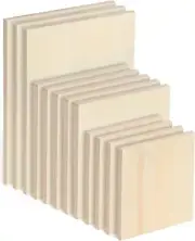 12 Pieces Wood Canvas Boards Unfinished Wooden Panel Boards Wood Paint Pouring P