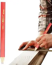 Octagonal Construction Pencils,Woodworking Marking Flat Heads Pencils | Thick Lead Core Marking Pencils for Contractors, Craft Enthusiasts, and Woodworkers