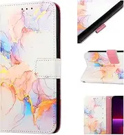 WOWUDI for iPhone 6/7 / 8 Case, PU Leather Phone Flip Wallet Silicone Protective Painted Marble[Tripod Function] Phone Case-LS004