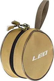POPETPOP Round Fishing Storage Bag Outdoor Fishing Pouch Portable One Layer Shockproof Storage Pouch Khaki