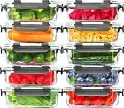 10 Pack Glass Meal Prep Containers, Glass Airtight Food Storage Containers with