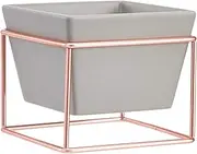 Amazon Basics Tabletop Planter, Square - Grey/Copper
