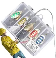 Fishing Lures Bass,Spinner Bait - Metal Fishing Lures Kit Spinnerbait Set with Tackle Boxes for Trout Bass Freshwater Crappie