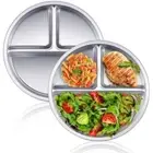 1PC Divided Dinner Plates Round Food Tray Portion Control Plate Meal Plate