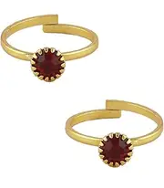 [Generic] Maroon Colour Wonderful Facny Toe Ring for Women By Indian Collectible, Metal, No Gemstone