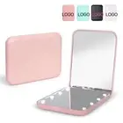 Portable Mini Handhold Led Light Vanity Mirrors Compact Makeup Mirror