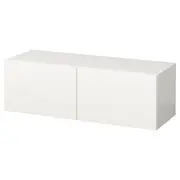 BESTÅ wall-mounted cabinet combination, white/Selsviken white, 120x42x38 cm