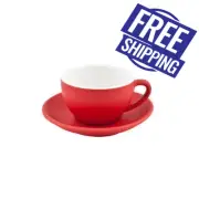 6x Large Cappuccino Cup & Saucer Set Rosso Red 280mL Bevande Coffee Cups Tea