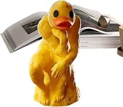 Desktop Duck Figurines,Desktop Resin Thinking Duck Sculpture - Creative Duck Statue Home Weird Decor, Waterproof Collectible Figurines for Balcony, Outdoor, Living Room Puchen