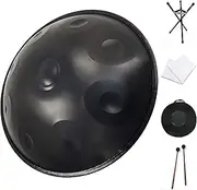 Handpan Steel Drum,9 Notes 22 Inch Steel Tongue Drum with Soft Hand Pan Bag, 2 Handpan Hammers, Handpan Stand, Dust Free Cloth