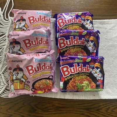Buldak Bundle Habanero Lime Carbonara Spicy Ramen Samyang 6 Packs
