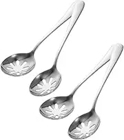 Mikinona 4pcs Dinner Serving Spoons Set Slotted Spoon and Perforated for Cooking Serving