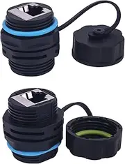 2 x Panel Mounting RJ45 Connector CAT6/5 IP68 Waterproof Dustproof Shielded Ethernet RJ45 Socket LAN Cable Coupler Network Cable Connector 2 Pieces