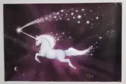 !981 Argus ANDY MACK 'Star Shower' Space UNICORN PRINT, Classic 80s Fantasy Art