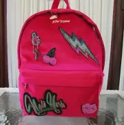 Betsey Johnson Kitsch Backpack Velvet New York Patch Sequins Bag NWT