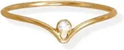 [JewelryWeb] 14/20 Gold Filled CZ Simulated Diamond V Design Ring 2mm Cubic Zirconia is Hugged By V Band is 1mm Size-Band Style-Ring for Women and Men