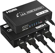 HDMI Splitter 1 in 4 Out, 4K @ 30Hz HDMI Splitter, Supports HDCP 3D, Compatible with X-Box/HDTV/Projectors/PS3/PS4/Blu-Ray Player